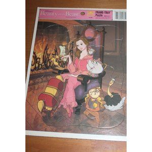 Vtg EUC Disney Golden Frame Tray Puzzle Belle Beauty & the Beast 12 pc USA